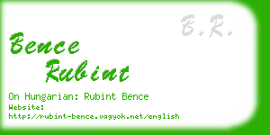 bence rubint business card